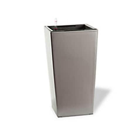 Algreen 22 in. Self Watering Square Modena Planter, Matte Silver 11204